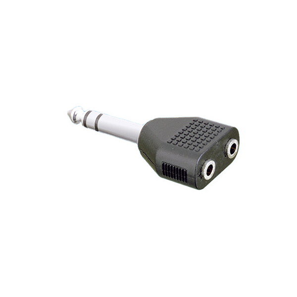 Adaptador Jack6,3St Macho/2 x Jack3,5St Hembra