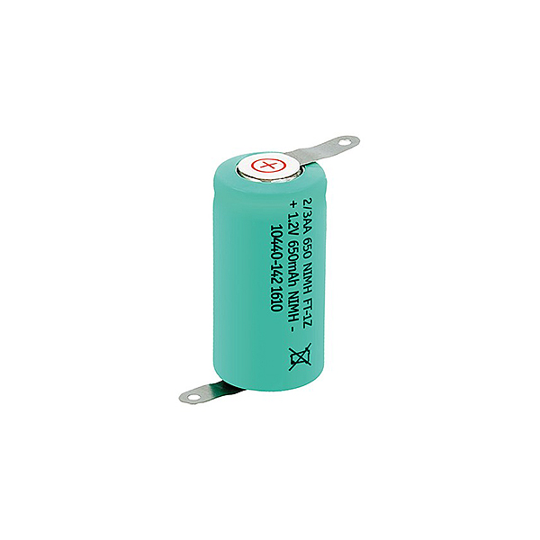 Pila Recargable 1/2AA Ni-Mh 1,2V 650mA C/Lenguetas