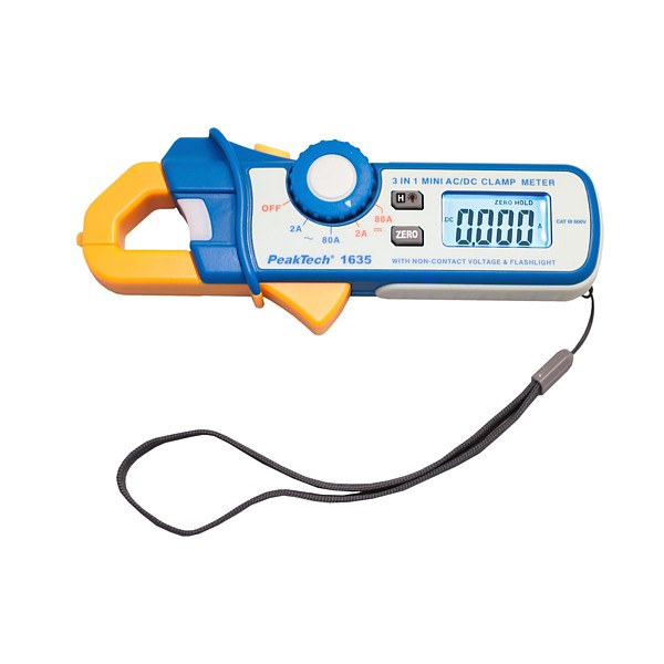 PeakTech® 1635 Pinza Amperimétrica/ Corrientes de fugas ~ 2400 Counts ~ 2 / 80 A AC/DC