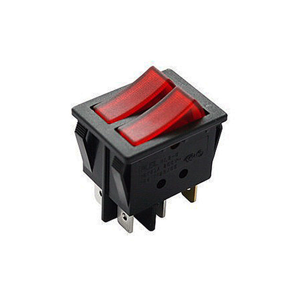 11410IL Interruptor Doble 1C 2P Off-On Luminoso Rojo