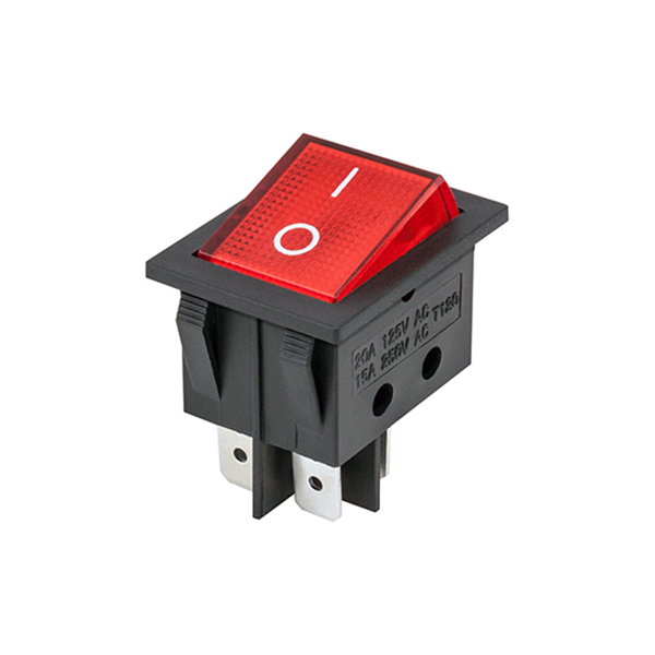 11405ILR Interruptor 2C 2P Off-On Luminoso Rojo