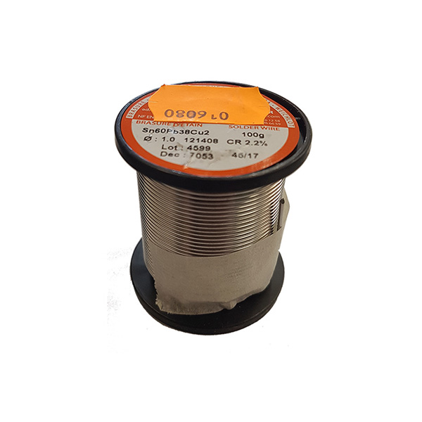 Hilo de estaño 1mm 100gr Sn60Pb38Cu2 c/flux CR2