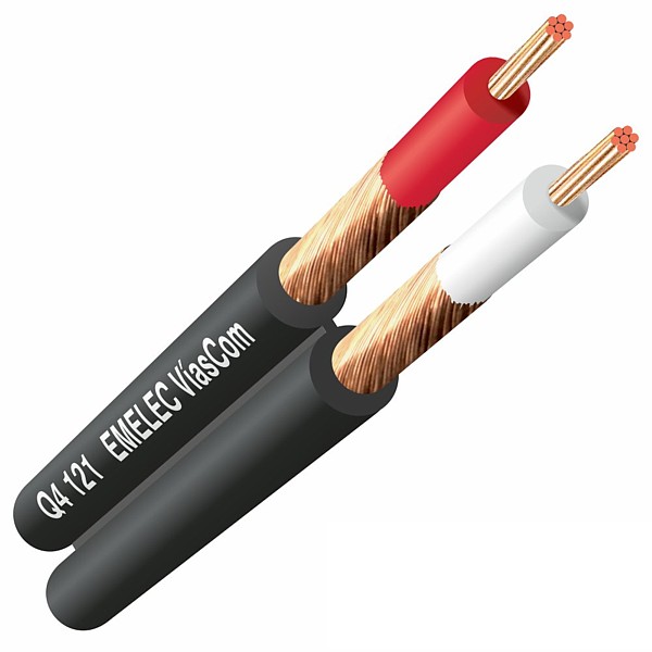 Q4-121 Cable de audio paralelo 2x0,25mm2 Negro (100mts)