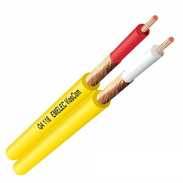 Q4-118Y Cable de audio paralelo 2x0,14mm2 Amarillo (100mts)