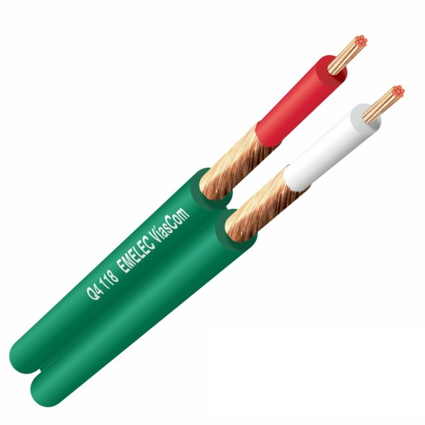 Q4-118V Cable de audio paralelo 2x0,14mm2 Verde (100mts)