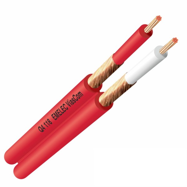 Q4-118R Cable de audio paralelo 2x0,14mm2 Rojo (100mts)