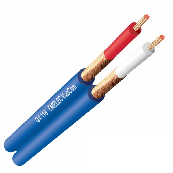 Q4-118A Cable de audio paralelo 2x0,14mm2 Azul (100mts)