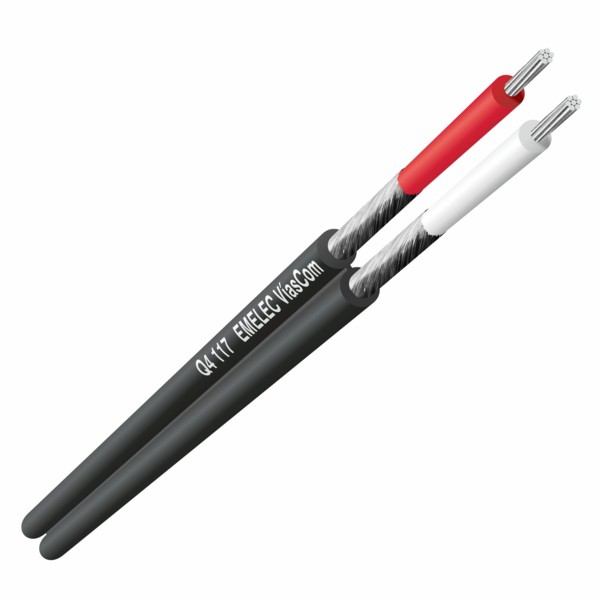 Q4-117 Cable de audio paralelo 2x0,09mm2 Negro (200mts)