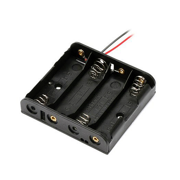 PORTAPILAS 4xR6 (AA) POS.HORIZONTAL C/CABLE
