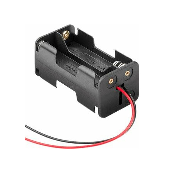 PORTAPILAS 4xR6 (AA) POS.VERTICAL C/CABLE