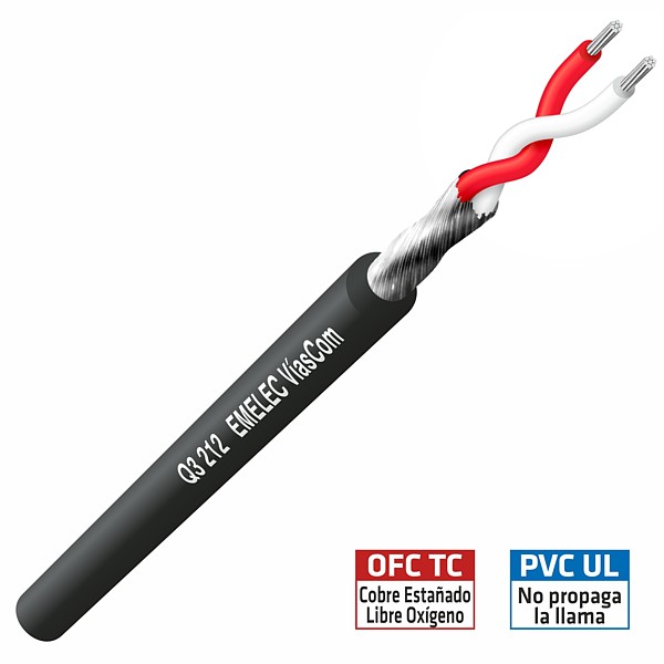 Q3-212 Cable Balanceado 2x0,14mm2 Negro (100mts)