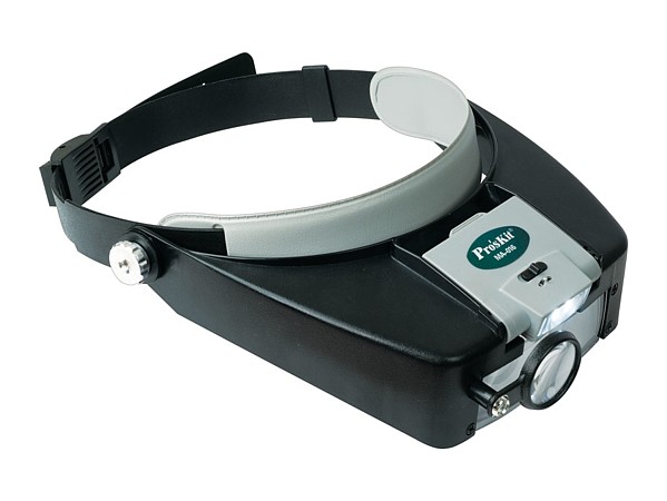 LUPA DE DIADEMA 3 LENTES CON LUZ MA-016