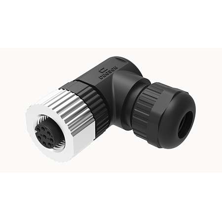 Conector Circular M12 4 Contactos Hembra Acodado
