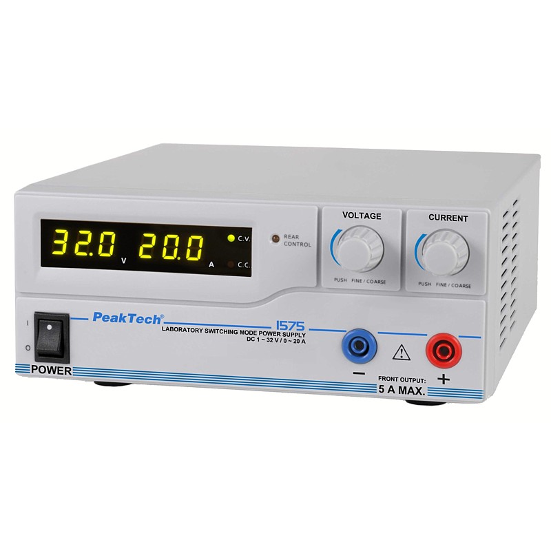 PeakTech® P1575 Fuente Alimentación Laboratorio DC 0-32V/0-20A USB