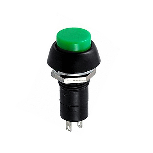 PULSADOR OFF-(ON) 2A/250V M12Ø ROSCADO VERDE