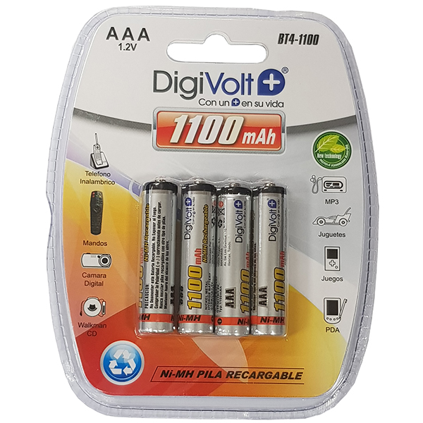 Pila Recargable AAA Ni-Mh 1100mA (BL4) DIGIVOLT