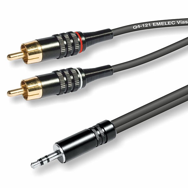 Cable de Sonido Profesional JACK3,5St M - 2 RCA M 5mt