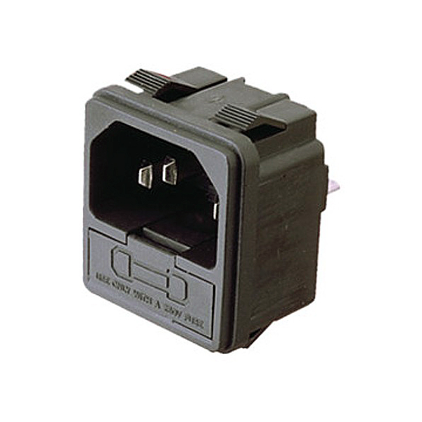 Conector Macho Chasis IEC320 1Fus Presion