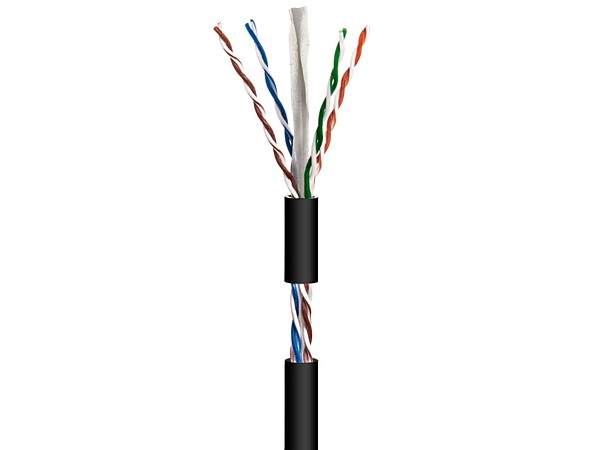 Cable UTP Cat6 CCA rigido 100mts exterior negro