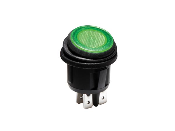 R13244BG/LED Interruptor Luminoso Estanco Verde 12V