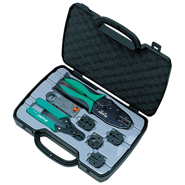 Kit de herramientas para crimpar coaxiales y fibra óptica 6PK-330K