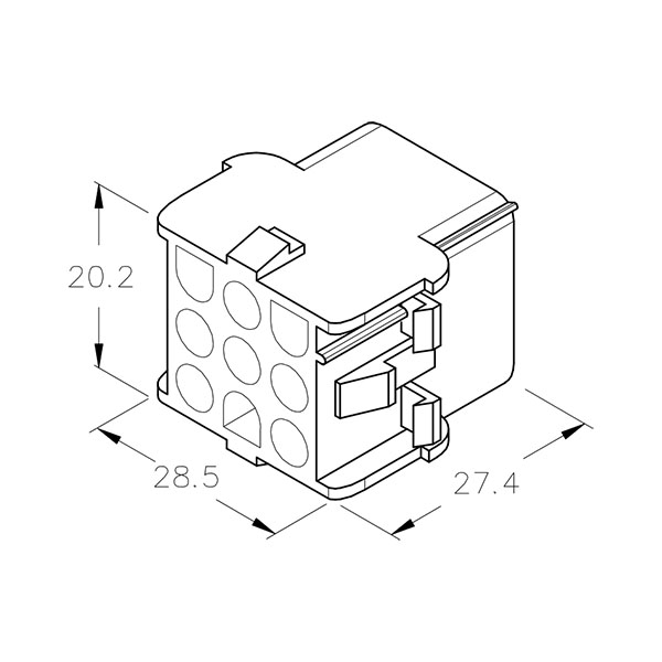 Conector señal R6,35mm 9V CS-LOK Hembra