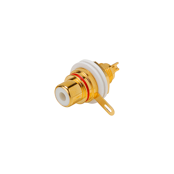 Conector RCA Hembra Chasis Roja Dorada