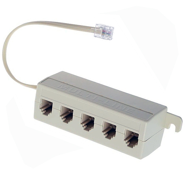 ADAPTADOR TELEFONICO RJ11 MACHO A 5 HEMBRAS 6P/4C