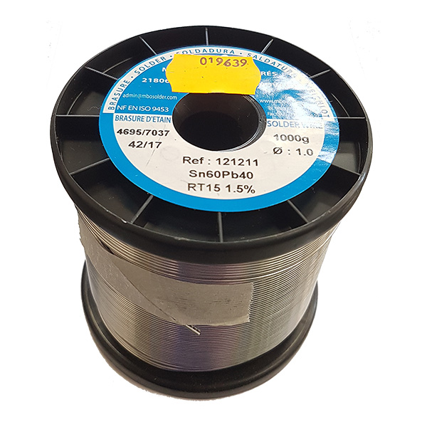 Hilo de estaño 1mm 1Kg Sn60Pb40 c/flux RT15