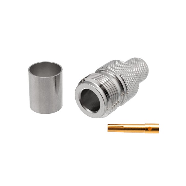 Conector N Hembra RG214 Crimpar