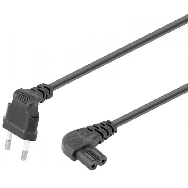 Cable alimentación Euro - C7 negro 1,5mts Acodado
