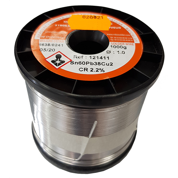 Hilo de estaño 1mm 1Kg Sn60Pb38Cu2 c/flux RT15