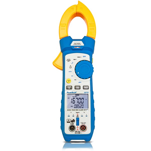 PeakTech® P 1670 Pinza Corriente TrueRMS 50000 cnt 1000A AC/DC BT