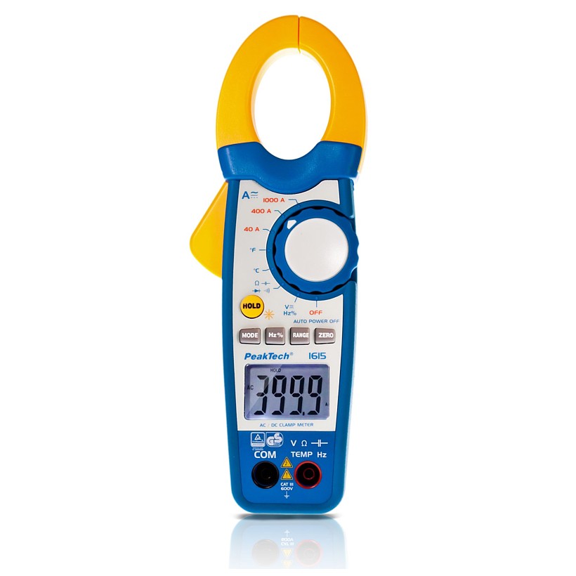 PeakTech® 1615 Pinza Amperimétrica Digital de 3 3/4 dígitos, 1000 A AC/DC