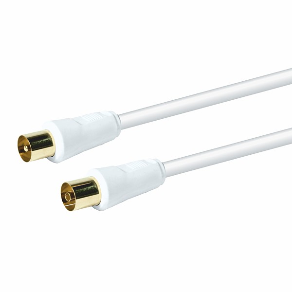Cable de Antena TV Macho-Hembra 3mt Blanco