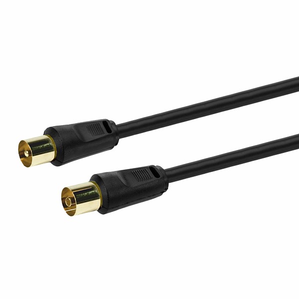 Cable de Antena TV Macho-Hembra 2,5mt Negro