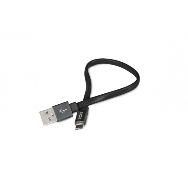 Cable Micro USB - USB Plano 20cm Negro