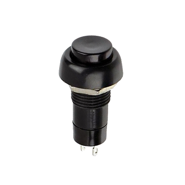 PULSADOR OFF-(ON) 2A/250V M12Ø ROSCADO NEGRO