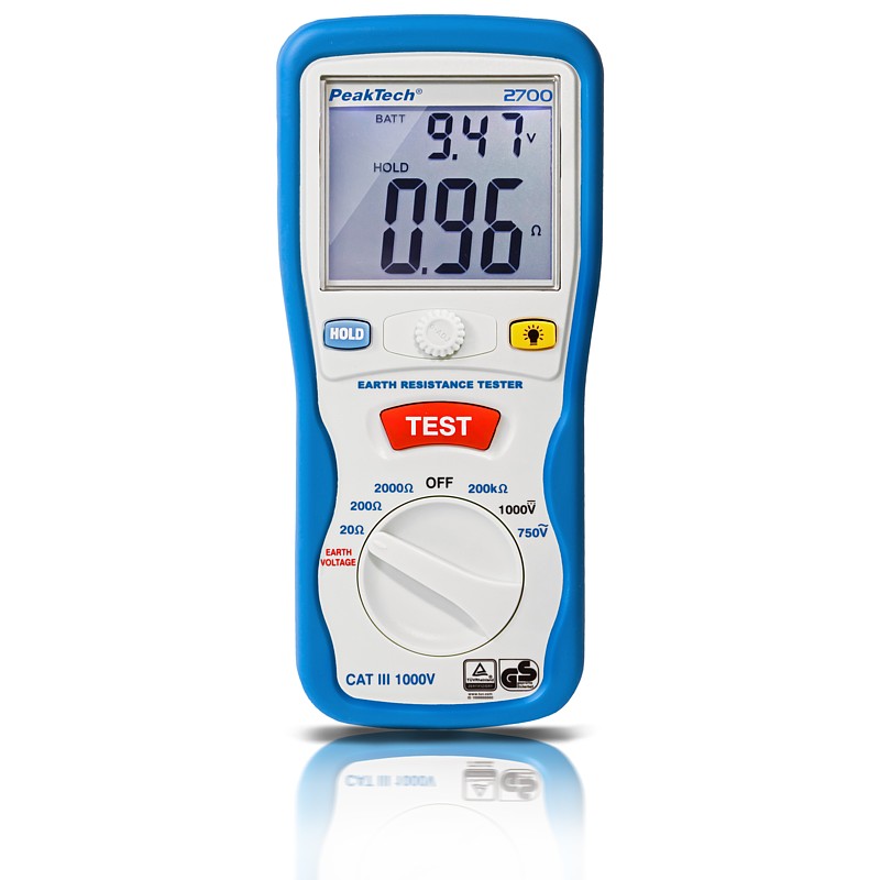 PeakTech P2700 Telurometro / Medidor Resistencia a Tierra, 0-2000oh CATIII 1000V