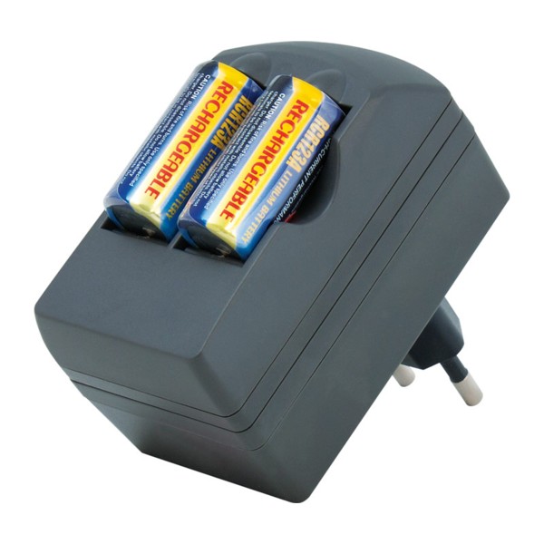 CARGADOR PARA PILAS RECARGABLES CR123 / CR2 CAR089