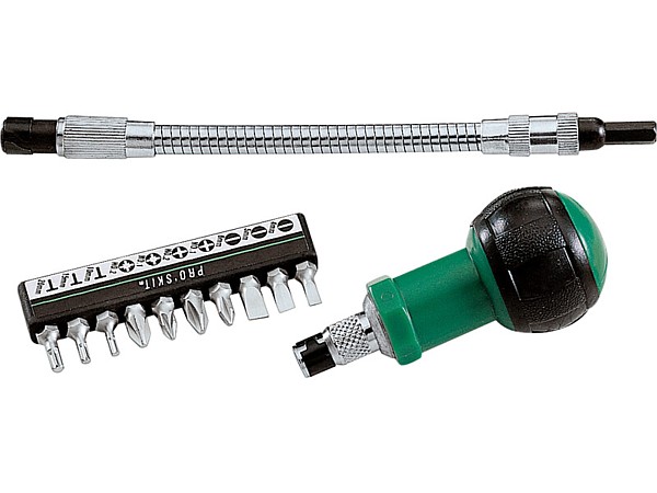 JUEGO DESTORNILLADOR + ADAPTADOR FLEXIBLE 1PK-201
