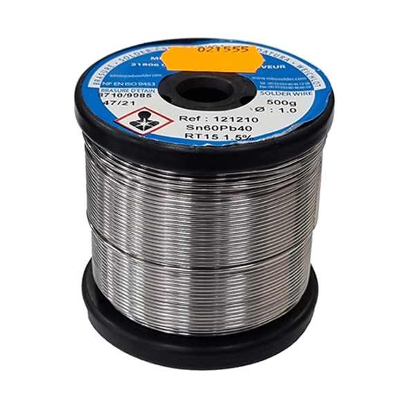Hilo de estaño 1mm 500gr Sn60Pb40 c/flux RT15