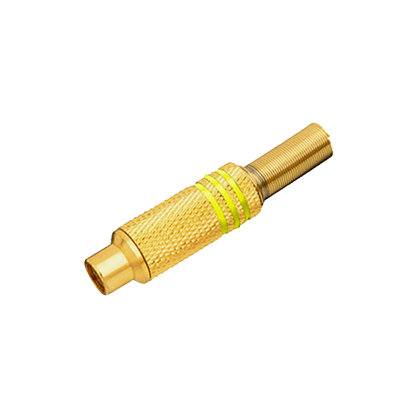 Conector RCA Hembra Dorada Amarilla Manguera 7mm