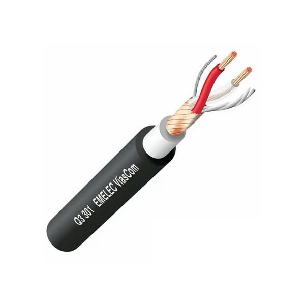 Q3-301 Cable Balanceado Doble Cubierta 2x0,22mm2 Negro (100mts)
