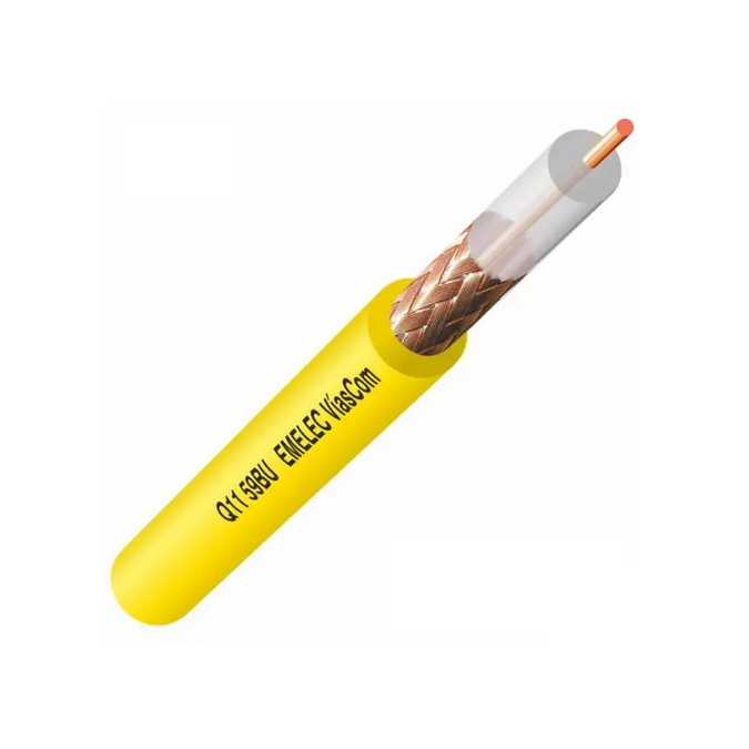 Cable Coaxial RG59/BU AMARILLO (100mts) Cu