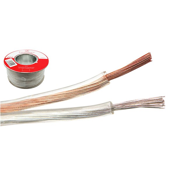 Cable de altavoz transparente 2x0,50mm2 Cu OFC (100mts)