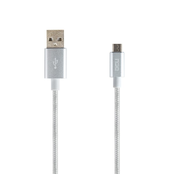 Cable Micro USB - USB Algodón Plata 1m