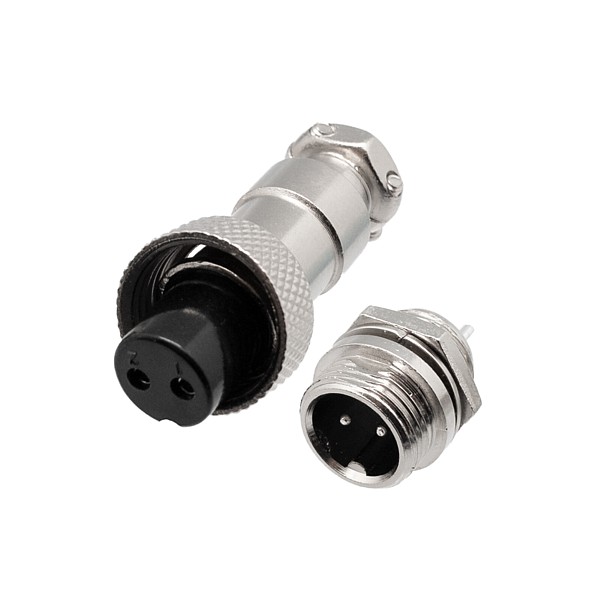 Juego conectores GX12 2C Macho chasis + Hembra