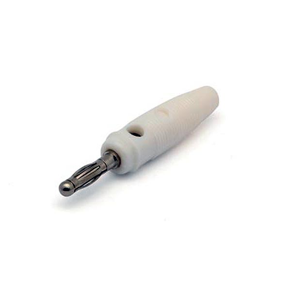 Banana 4mm Blanca Flexible 24A 30VAC-60VDC