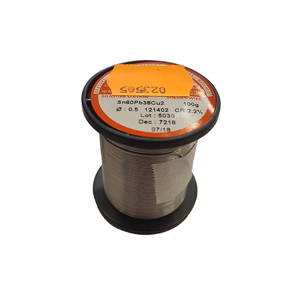 Hilo de estaño 0,5mm 100gr Sn60Pb38Cu2 c/flux CR2